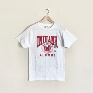 NEW IU Indiana University Alumni Graphic White T Shirt Adult size Small